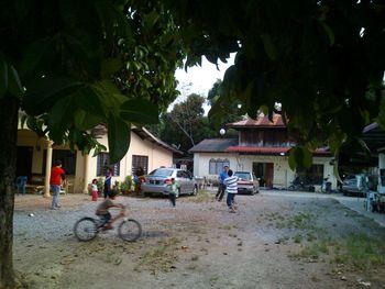 Road passing through a building