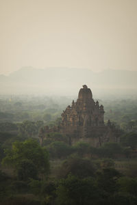 Ruins of temple against clear sky