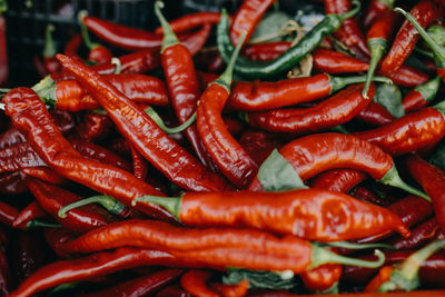 Close up red chilli peppers