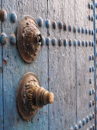 Close-up of metal door