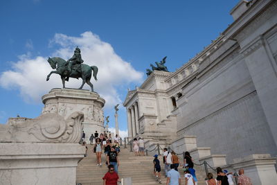 Equestrian statue representing the italian king vittorio emanuele ii at the altar of fatherland,rome