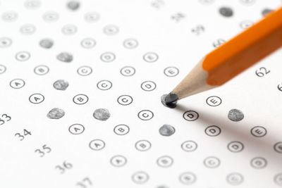 Close-up of pencil on paper