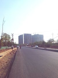 Road passing through city