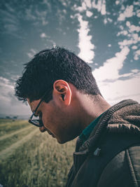 Portrait of young man wearing sunglasses