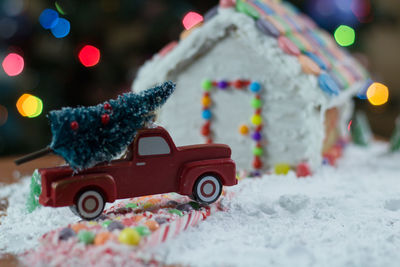 Close-up of illuminated christmas decoration