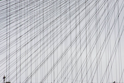 Full frame shot of cables on brooklyn bridge