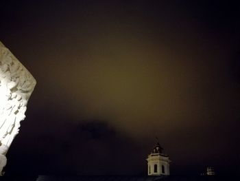 Cathedral against sky at night