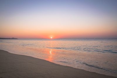 Scenic view of beach during sunset