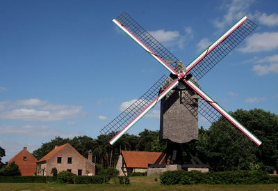 Silhouette of traditional windmill