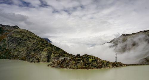 Panoramic view of lake grimsel, switzerland.