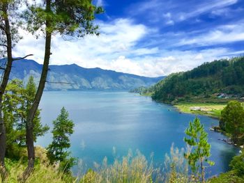 Scenic view of calm lake