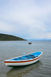 Boats sailing in sea