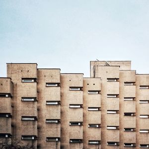 Low angle view of building against clear sky