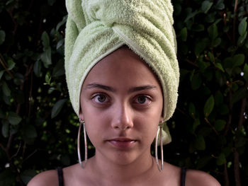 A girl with a towel