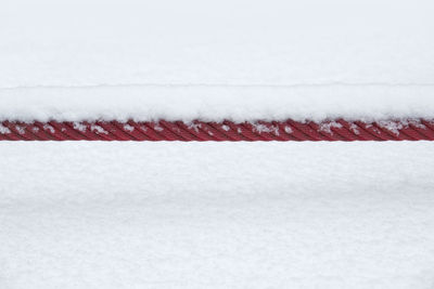 Close-up of snow over white background