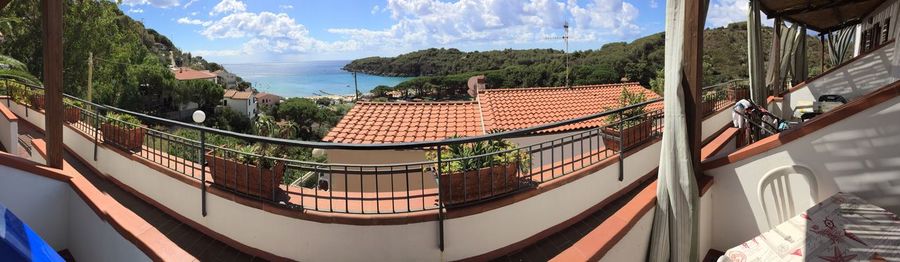 High angle view of sea against sky