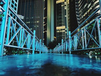 Low angle view of illuminated building at night