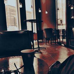 Empty chairs in restaurant