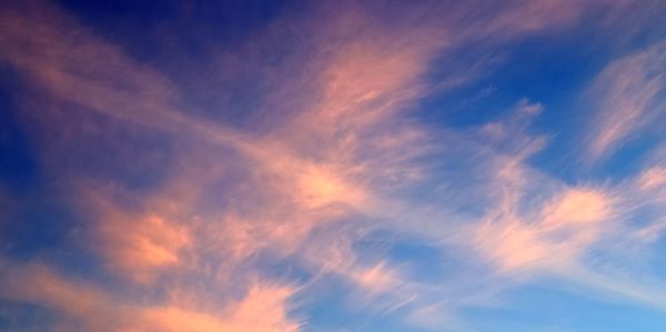 Low angle view of sky at sunset