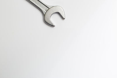 High angle view of metallic structure against white background