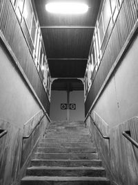 Low angle view of staircase at subway station