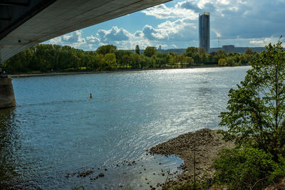 View of river with buildings in background