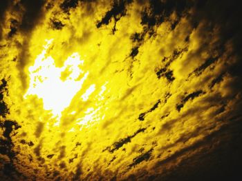 Low angle view of yellow sky during sunset