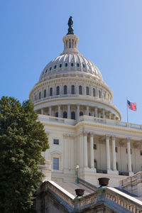 Low angle view of building against clear sky