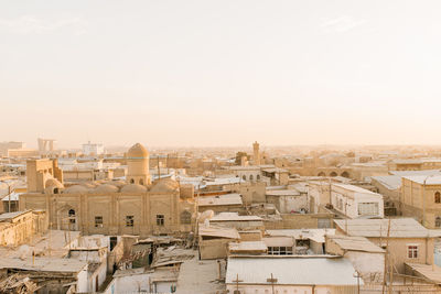 Bukhara, uzbekistan. december 2022. view of the old town at sunset