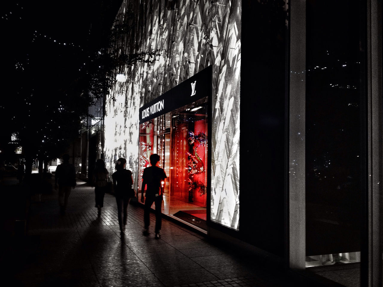 architecture, walking, built structure, full length, men, building exterior, lifestyles, rear view, person, city, street, night, leisure activity, city life, the way forward, illuminated, building