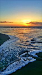 Scenic view of sea at sunset