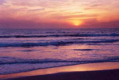 Scenic view of sea at sunset