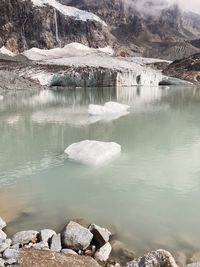 Scenic view of lake against mountain