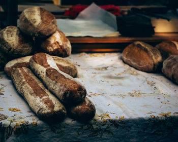 Close-up of bread on table