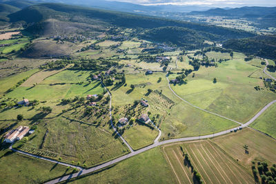 High angle view of agricultural field