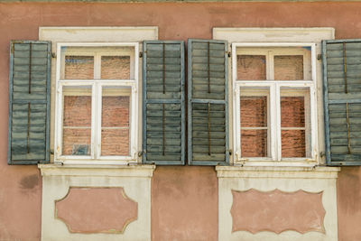 Closed window of building