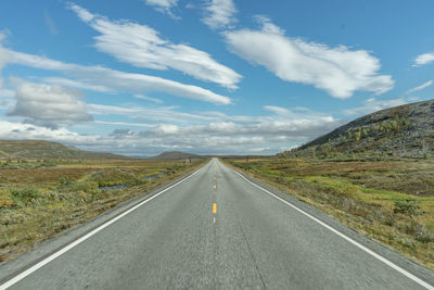 Diminishing perspective of empty road along landscape