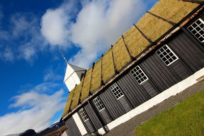 Low angle view of buildings against sky