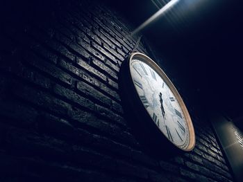 High angle view of clock on wall