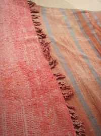 High angle view of rug