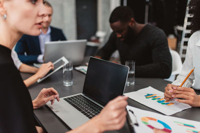 Business colleagues working at office