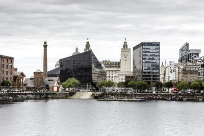 City against cloudy sky