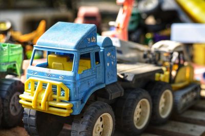 Close-up of toy cars