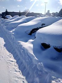 Aerial view of snow covered landscape