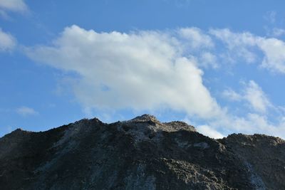 Low angle view of mountains against sky