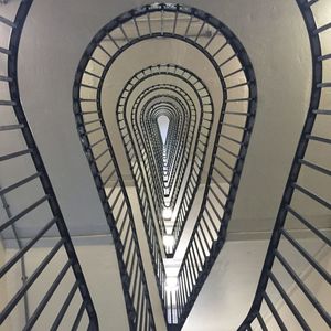 Low angle view of spiral staircase