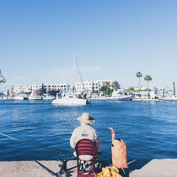 Boats in harbor