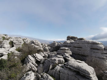 Rock formations against sky