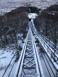 Railroad tracks in winter