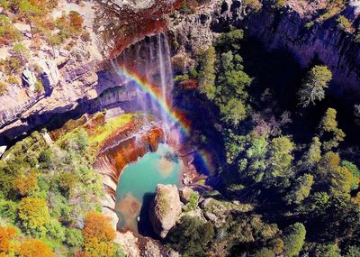 Scenic view of waterfall